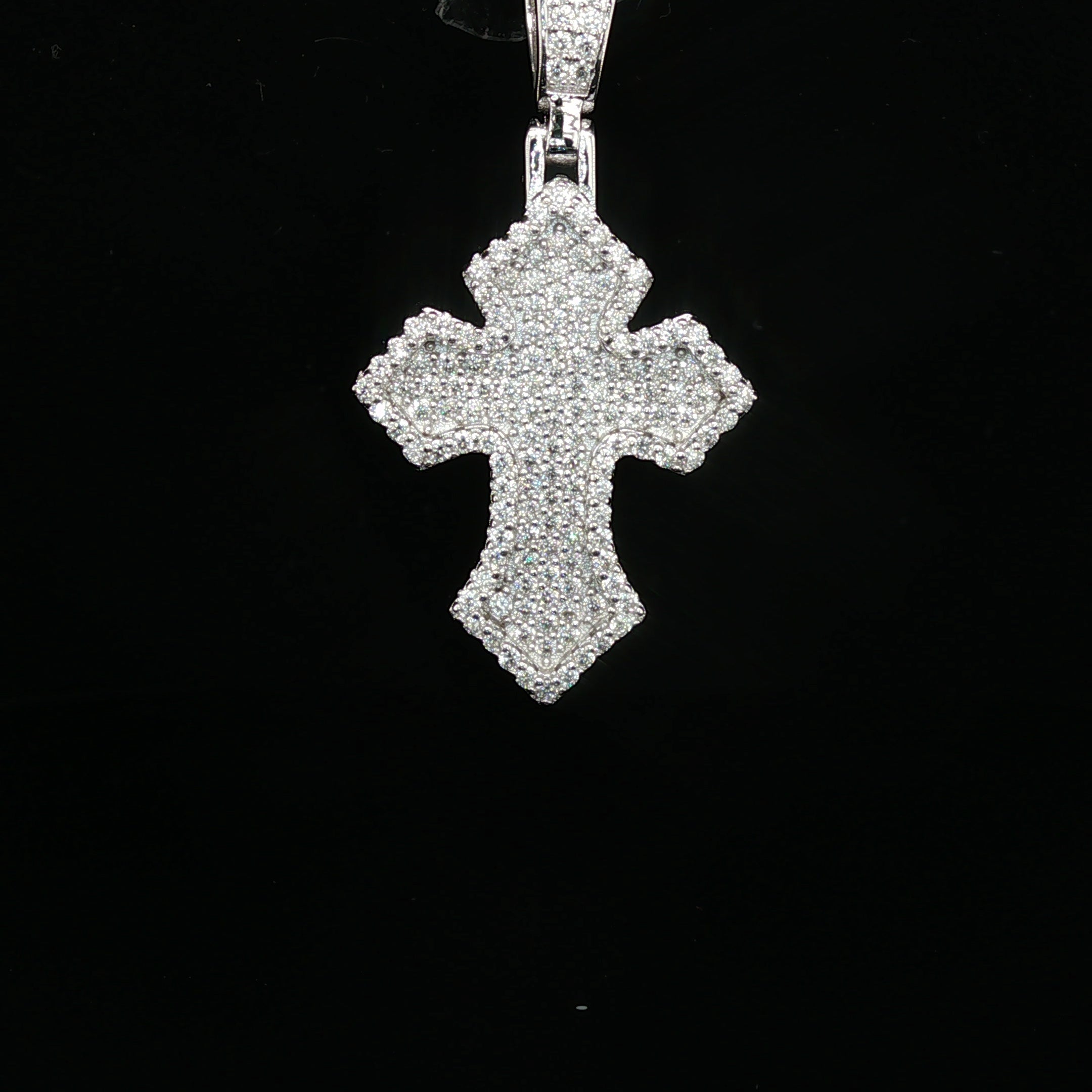 Iced Out Ornate Cross Pendant | 24mm | VVS