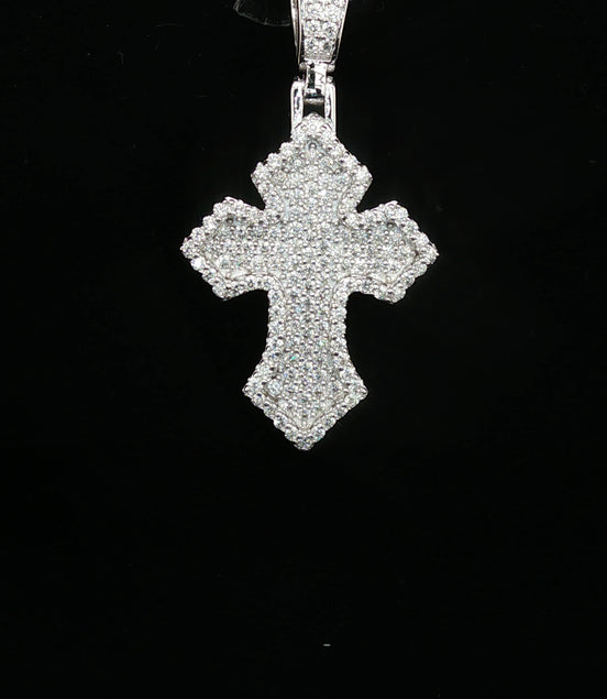 Iced Out Ornate Cross Pendant | 24mm | VVS
