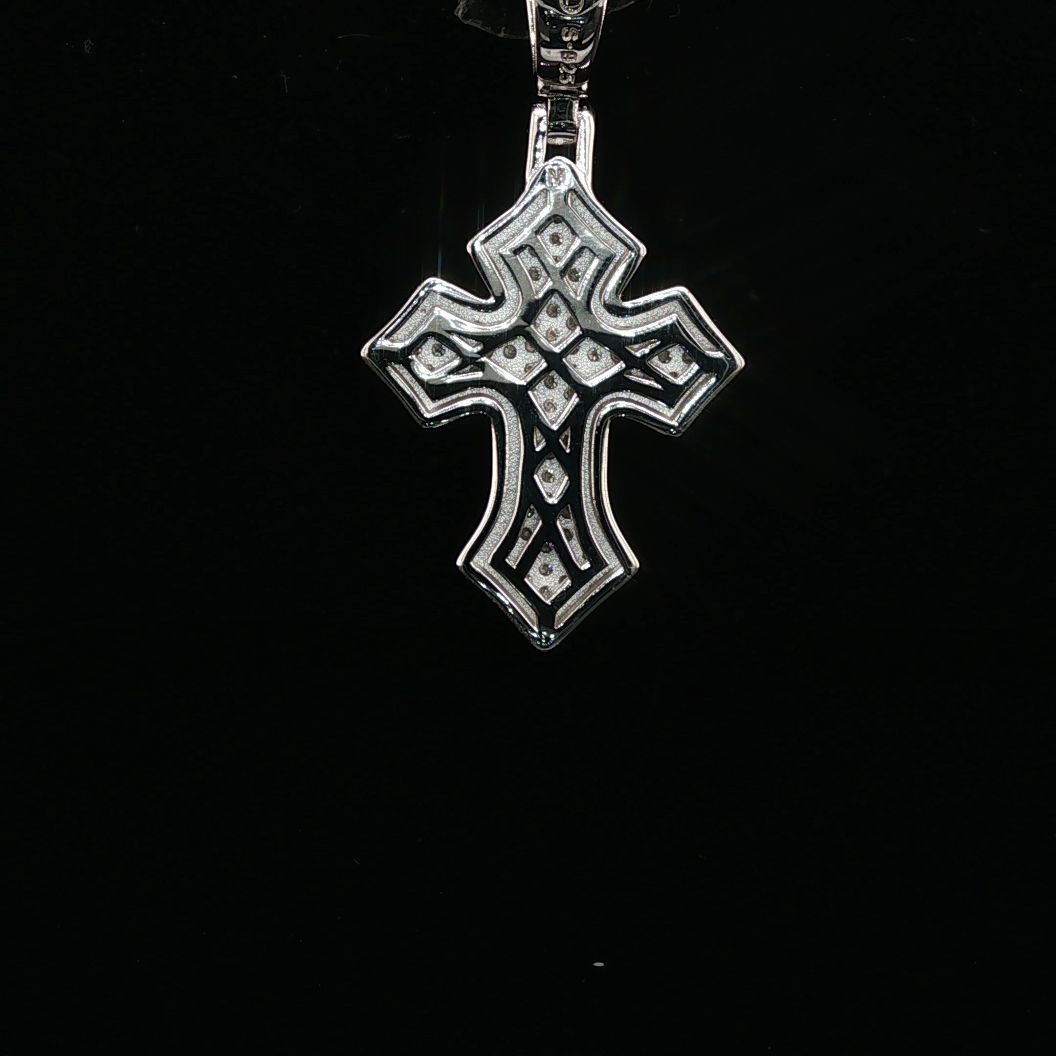 Iced Out Ornate Cross Pendant | 24mm | VVS