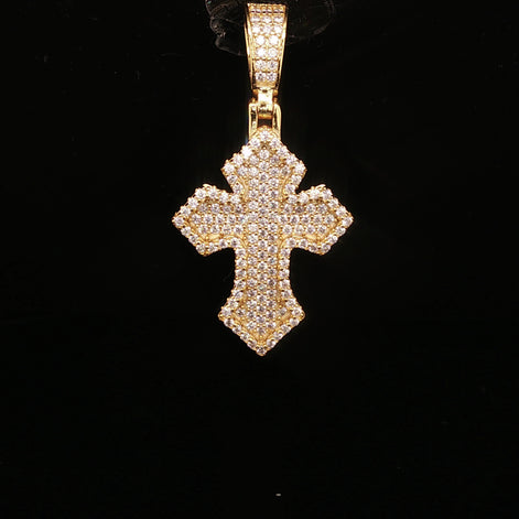 Iced Out Ornate Cross Pendant | 24mm | VVS