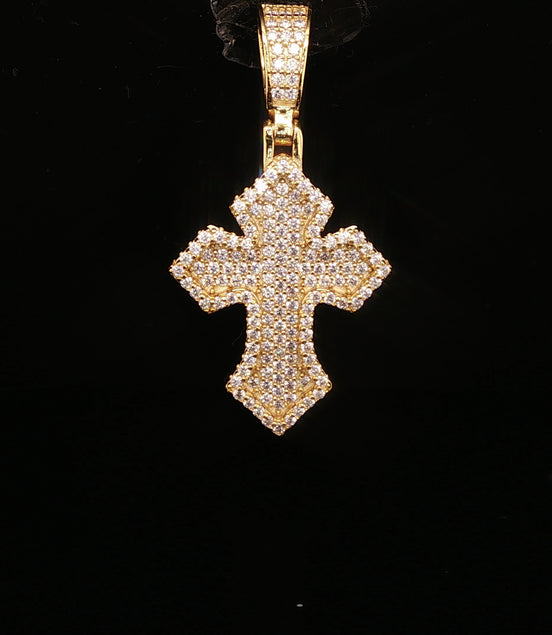 Iced Out Ornate Cross Pendant | 24mm | VVS