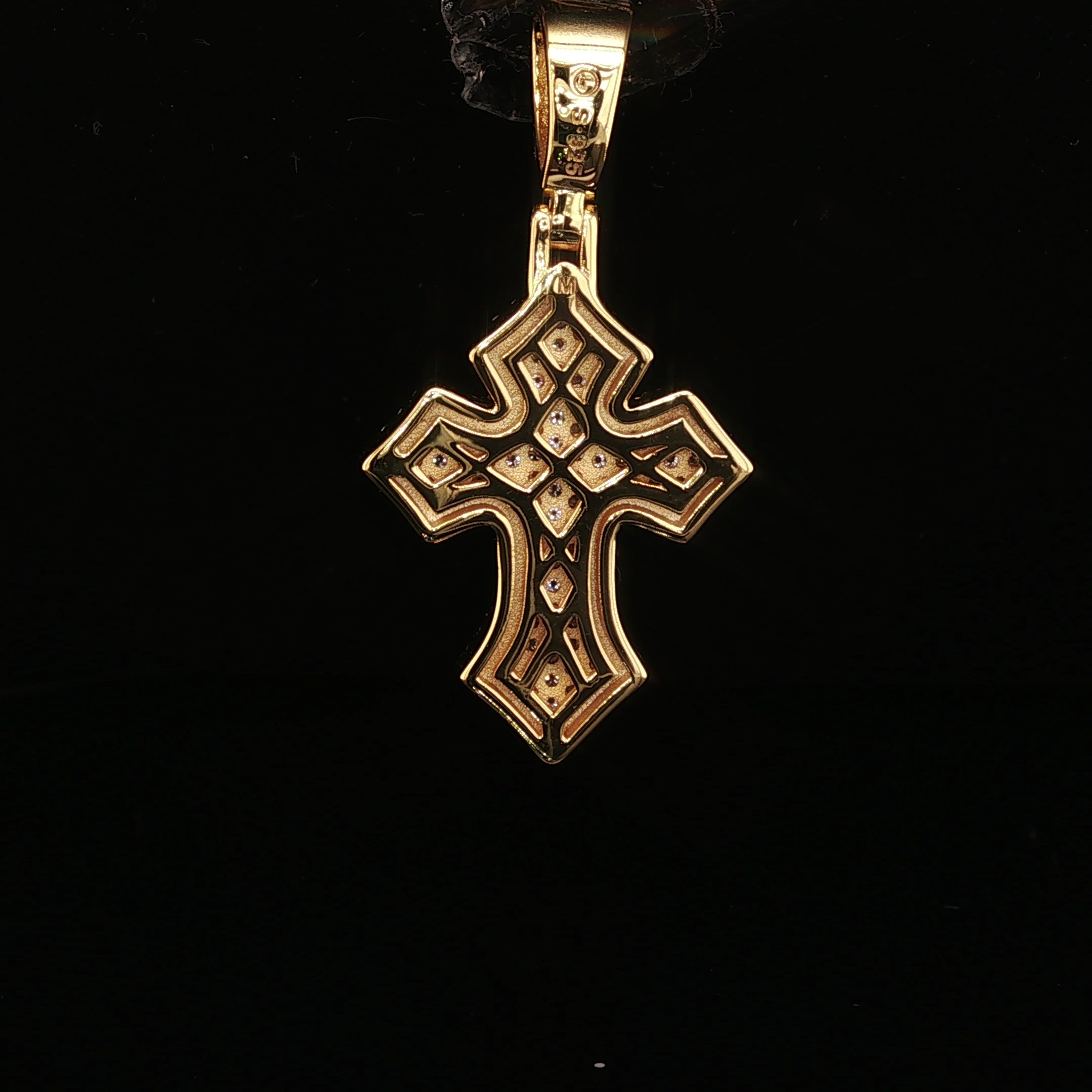 Iced Out Ornate Cross Pendant | 24mm | VVS