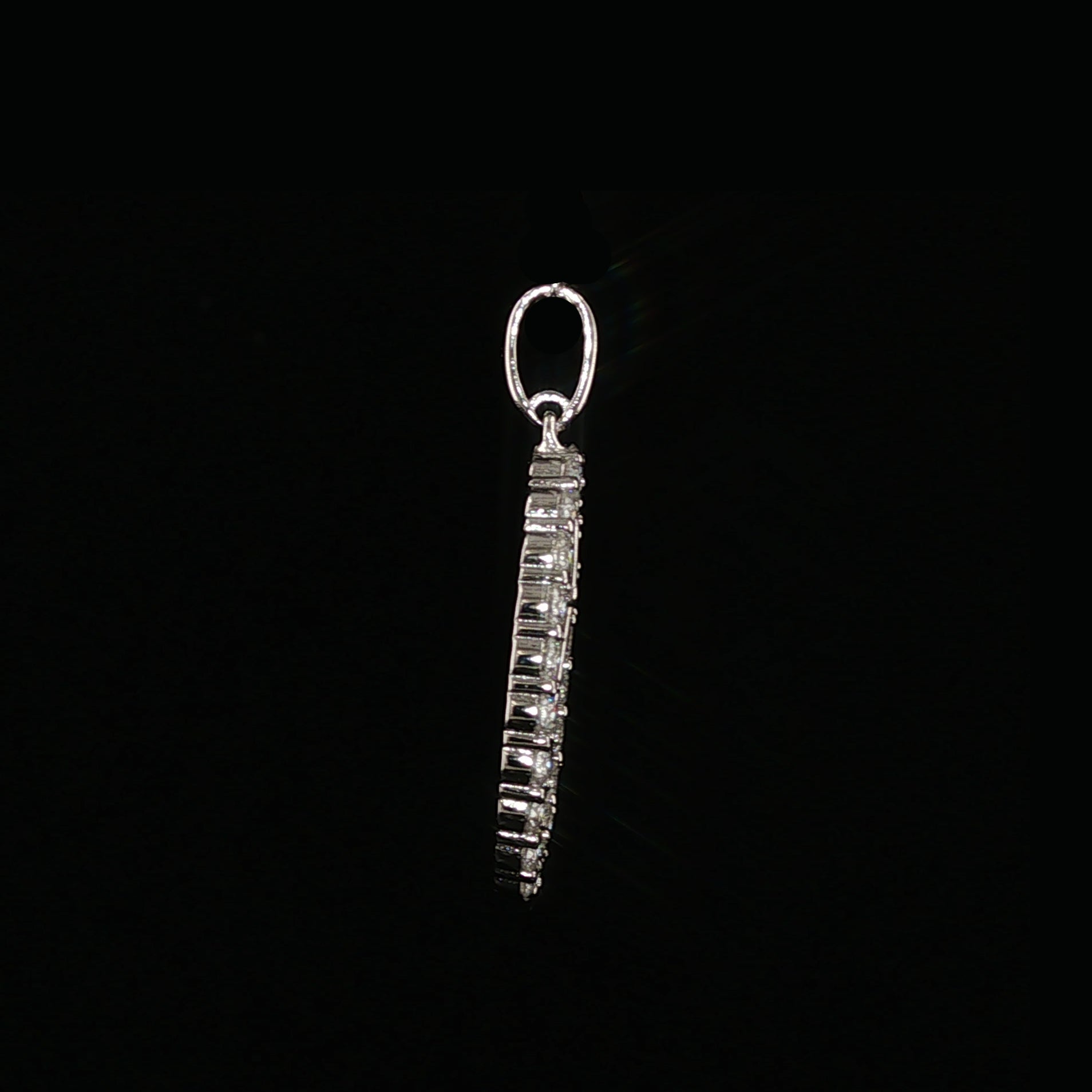 St. Jude Thaddeus Oval Pendant | San Judas Tadeo Charm | 925 Sterling Silver | 0.89Ctw Moissanite