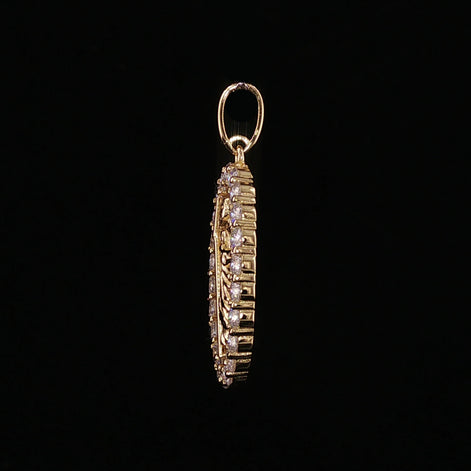 St. Jude Thaddeus Oval Pendant | San Judas Tadeo Charm | 925 Sterling Silver | 0.89Ctw Moissanite