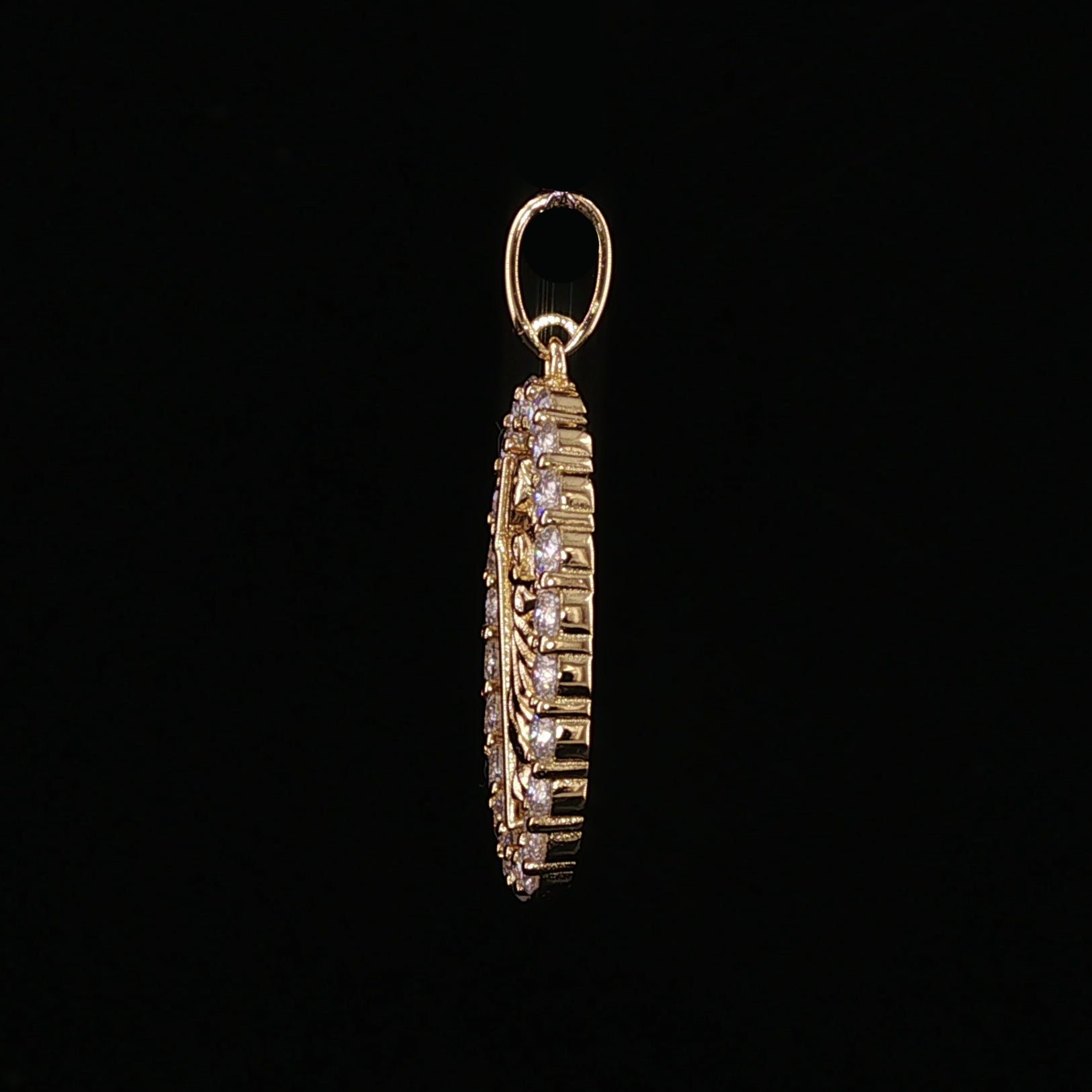 St. Jude Thaddeus Oval Pendant | San Judas Tadeo Charm | 925 Sterling Silver | 0.89Ctw Moissanite