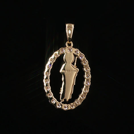 St. Jude Thaddeus Oval Pendant | San Judas Tadeo Charm | 925 Sterling Silver | 0.89Ctw Moissanite