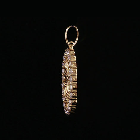 Baby Jesus Oval Pendant | Divino Niño Charm | 925 Sterling Silver | 0.89Ctw Moissanite