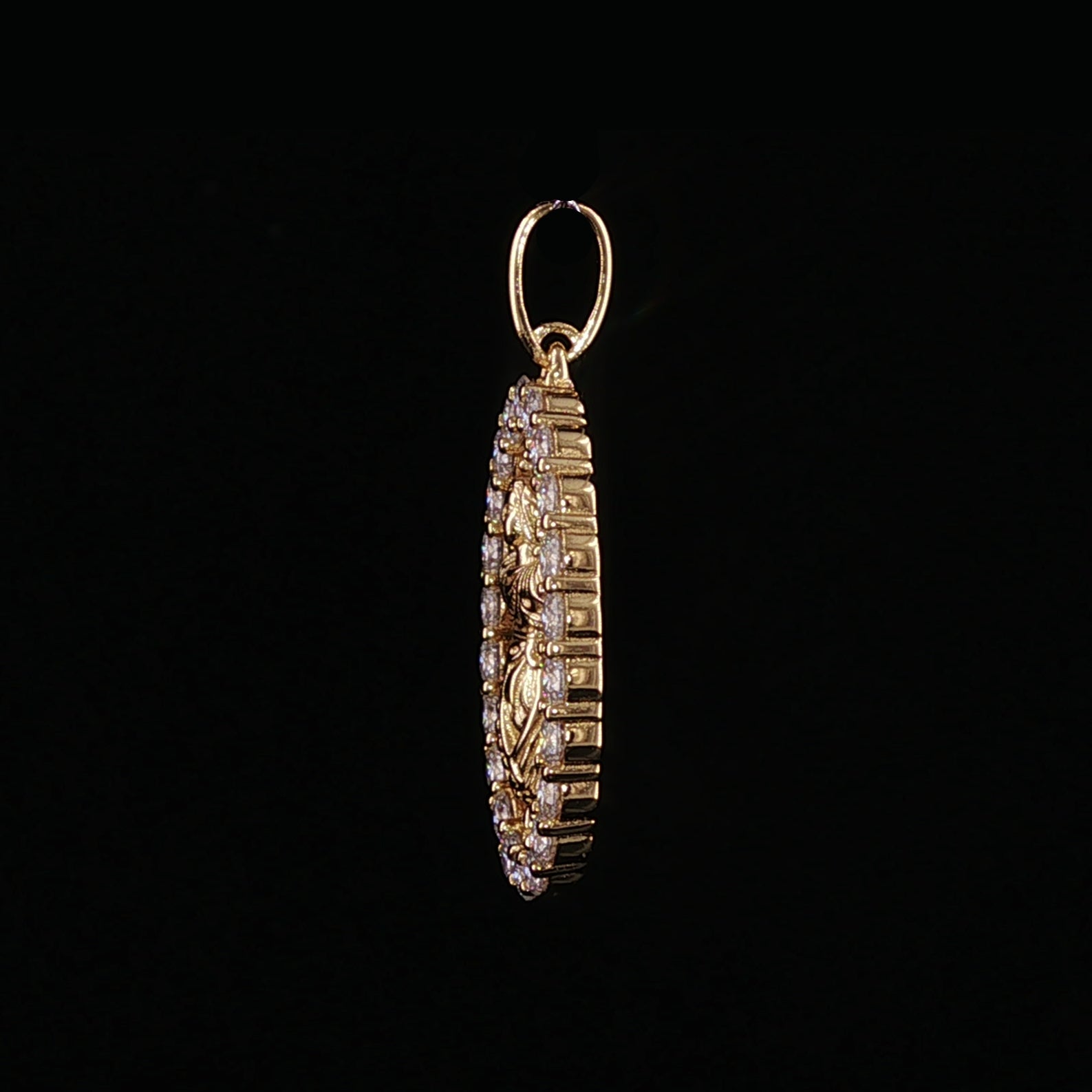 Baby Jesus Oval Pendant | Divino Niño Charm | 925 Sterling Silver | 0.89Ctw Moissanite