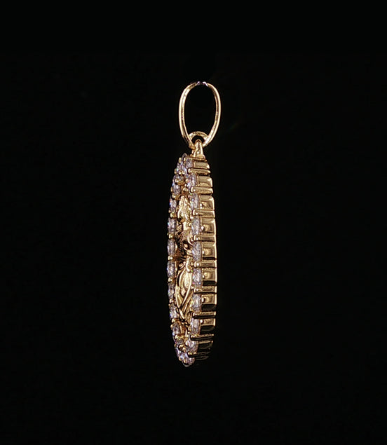 Baby Jesus Oval Pendant | Divino Niño Charm | 925 Sterling Silver | 0.89Ctw Moissanite