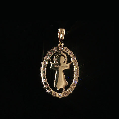 Baby Jesus Oval Pendant | Divino Niño Charm | 925 Sterling Silver | 0.89Ctw Moissanite