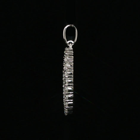 Virgin Mary Oval Pendant | Our Lady of Guadalupe Charm | 925 Sterling Silver | 0.89Ctw Moissanite
