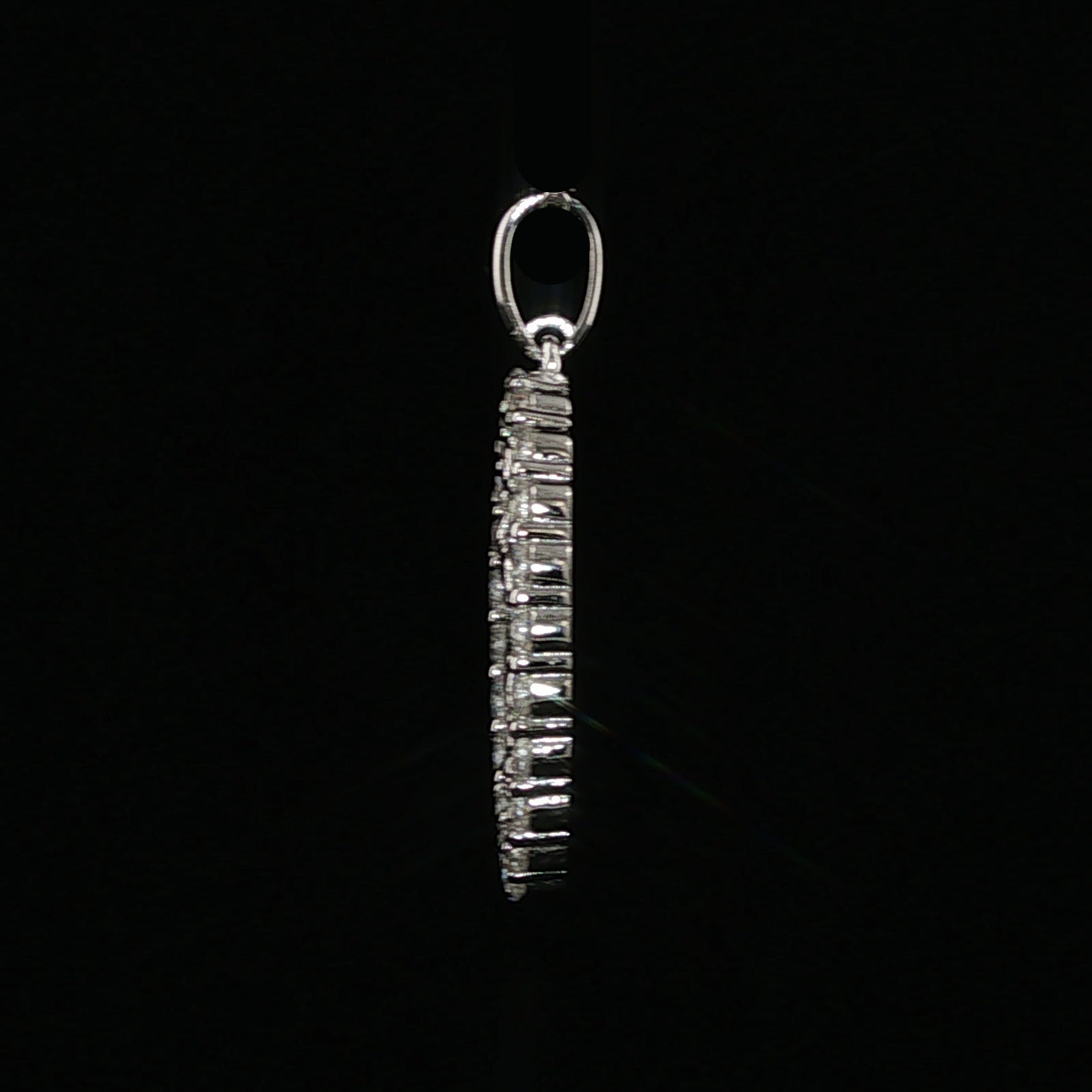 Virgin Mary Oval Pendant | Our Lady of Guadalupe Charm | 925 Sterling Silver | 0.89Ctw Moissanite