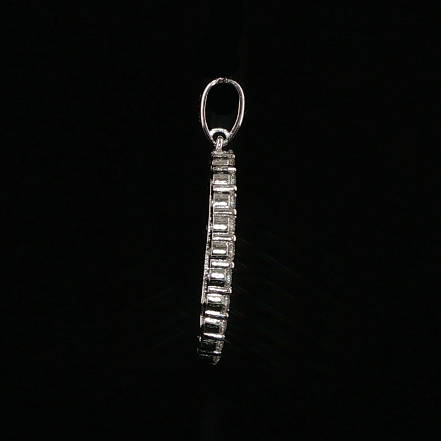Virgin Mary Oval Pendant | Our Lady of Guadalupe Charm | 925 Sterling Silver | 0.89Ctw Moissanite