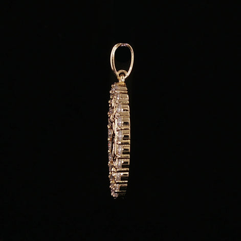 Virgin Mary Oval Pendant | Our Lady of Guadalupe Charm | 925 Sterling Silver | 0.89Ctw Moissanite