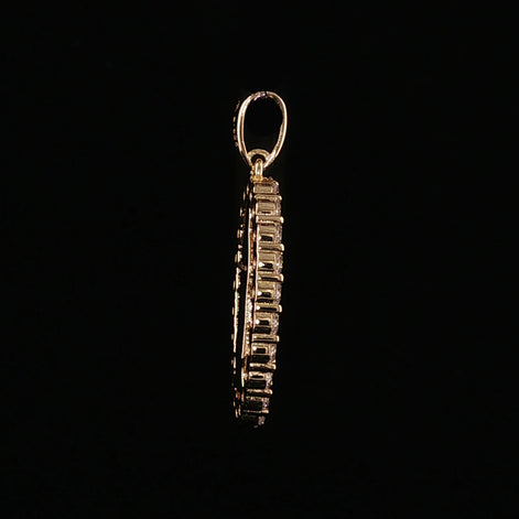 Virgin Mary Oval Pendant | Our Lady of Guadalupe Charm | 925 Sterling Silver | 0.89Ctw Moissanite
