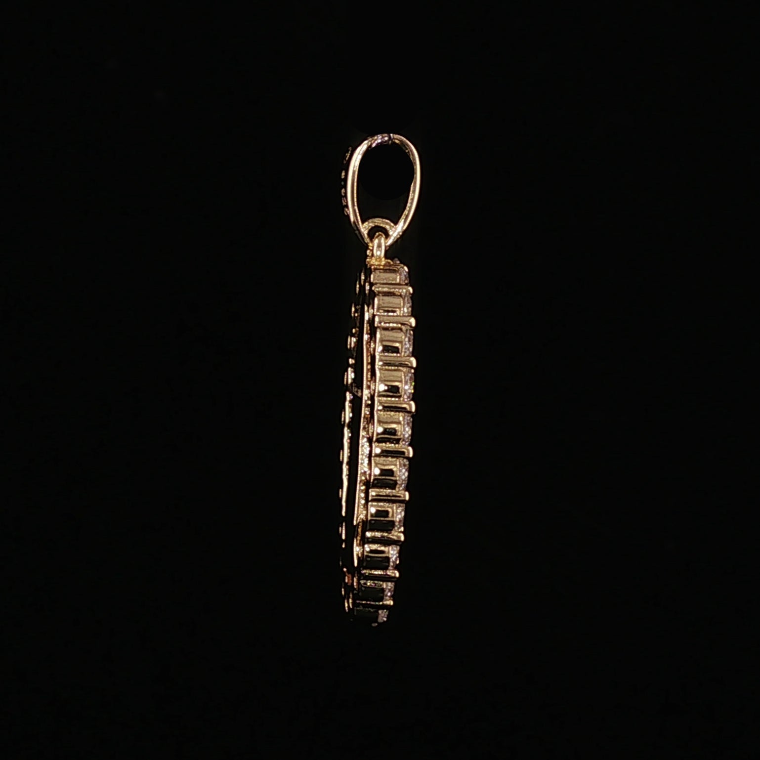 Virgin Mary Oval Pendant | Our Lady of Guadalupe Charm | 925 Sterling Silver | 0.89Ctw Moissanite