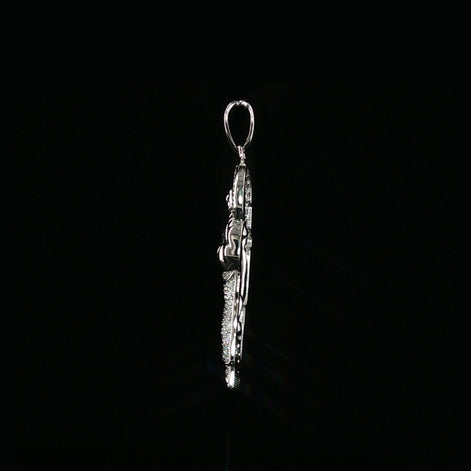 St. Jude Thaddeus Pendant | San Judas Tadeo | 925 Sterling Silver | 0.6Ctw Moissanite | 29mm