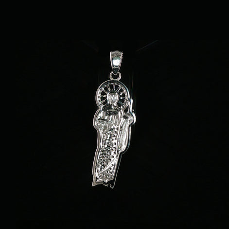 St. Jude Thaddeus Pendant | San Judas Tadeo | 925 Sterling Silver | 0.6Ctw Moissanite | 29mm
