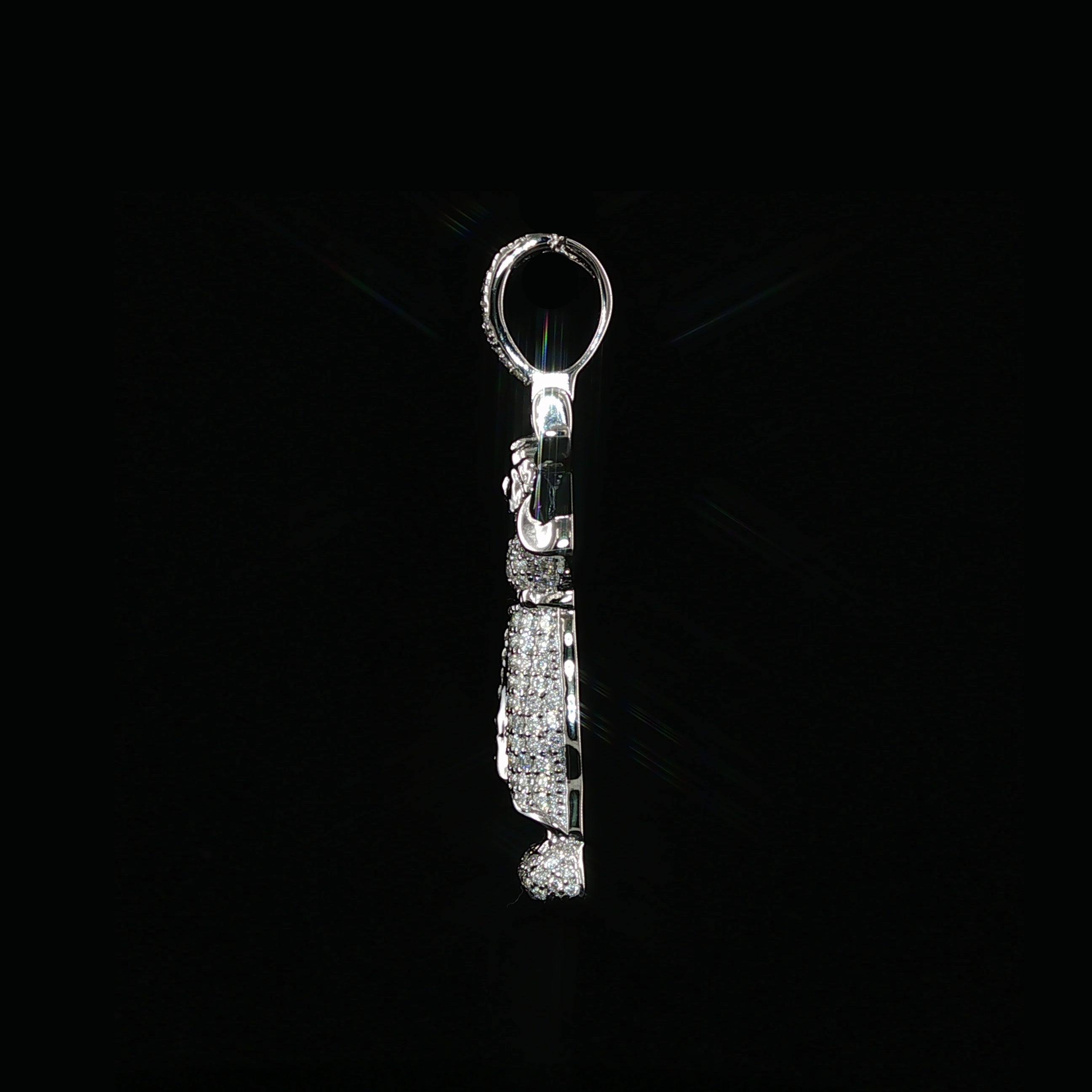Baby Jesus Pendant | Divino Niño Open Arms Charm| 925 Sterling Silver | 0.8Ctw Moissanite | 30mm