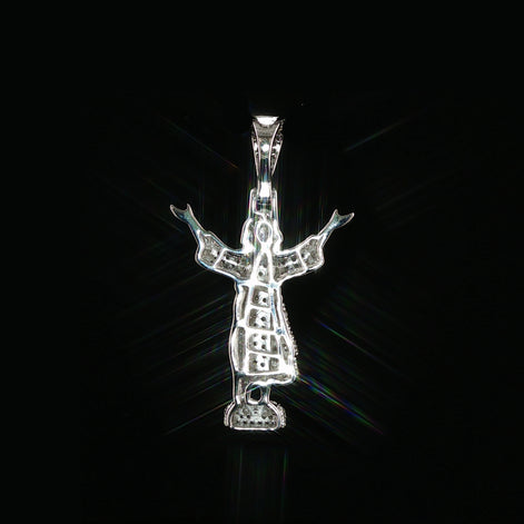 Baby Jesus Pendant | Divino Niño Open Arms Charm| 925 Sterling Silver | 0.8Ctw Moissanite | 30mm