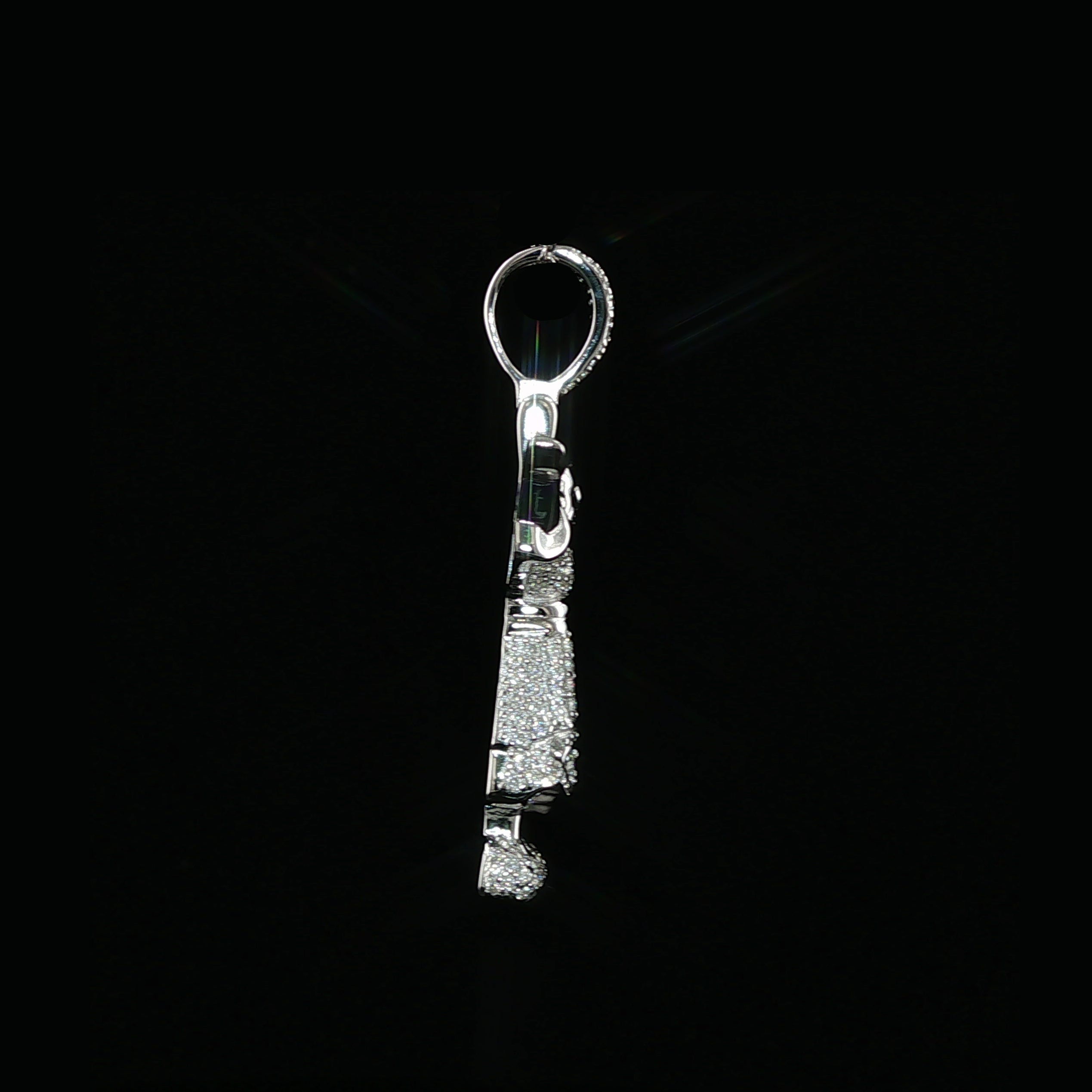 Baby Jesus Pendant | Divino Niño Open Arms Charm| 925 Sterling Silver | 0.8Ctw Moissanite | 30mm