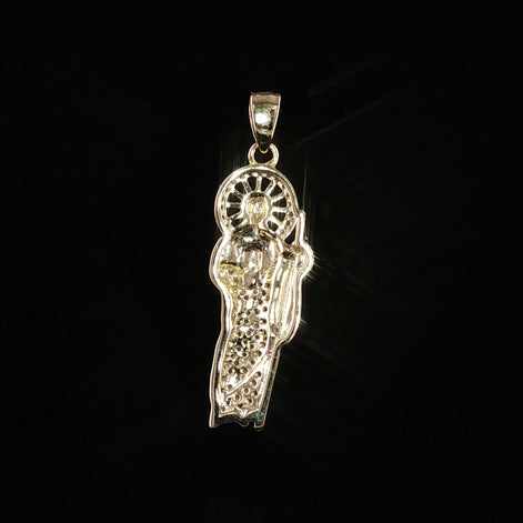 St. Jude Thaddeus Pendant | San Judas Tadeo | 925 Sterling Silver | 0.6Ctw Moissanite | 29mm