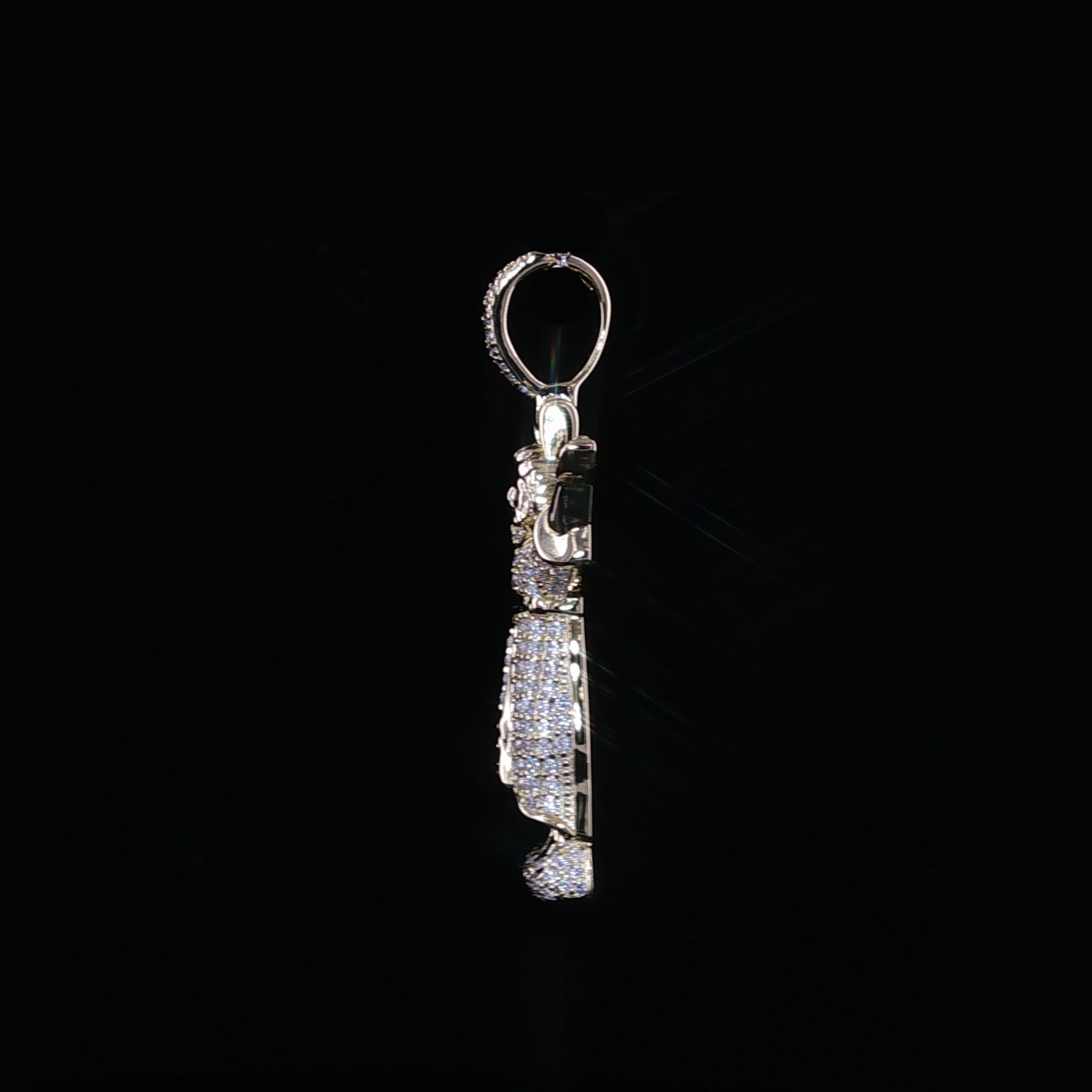 Baby Jesus Pendant | Divino Niño Open Arms Charm| 925 Sterling Silver | 0.8Ctw Moissanite | 30mm