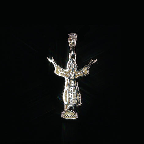 Baby Jesus Pendant | Divino Niño Open Arms Charm| 925 Sterling Silver | 0.8Ctw Moissanite | 30mm