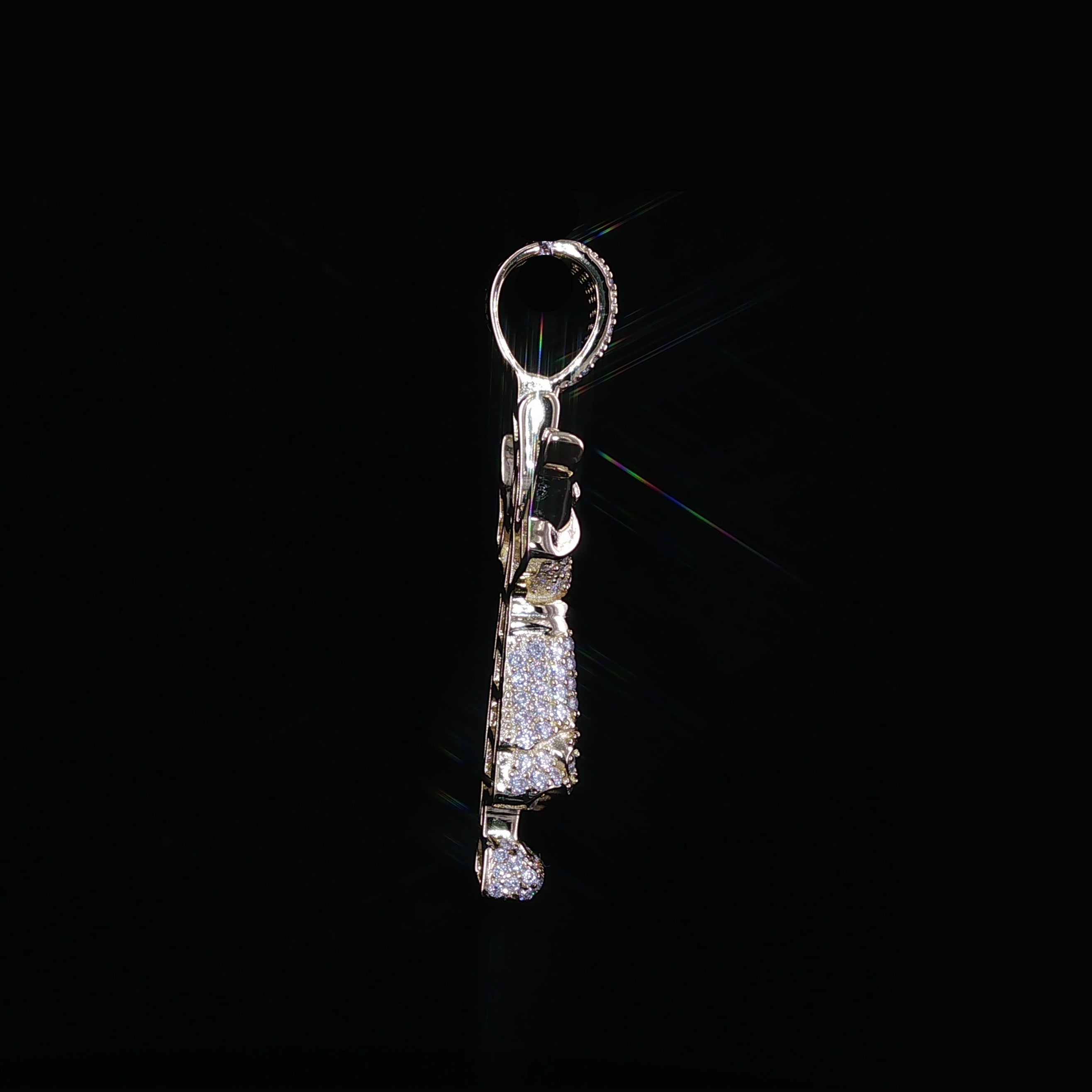 Baby Jesus Pendant | Divino Niño Open Arms Charm| 925 Sterling Silver | 0.8Ctw Moissanite | 30mm