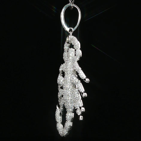 Iced Scorpion Pendant — 925 Sterling Silver with 2.16Ctw Moissanite | White & Yellow Gold