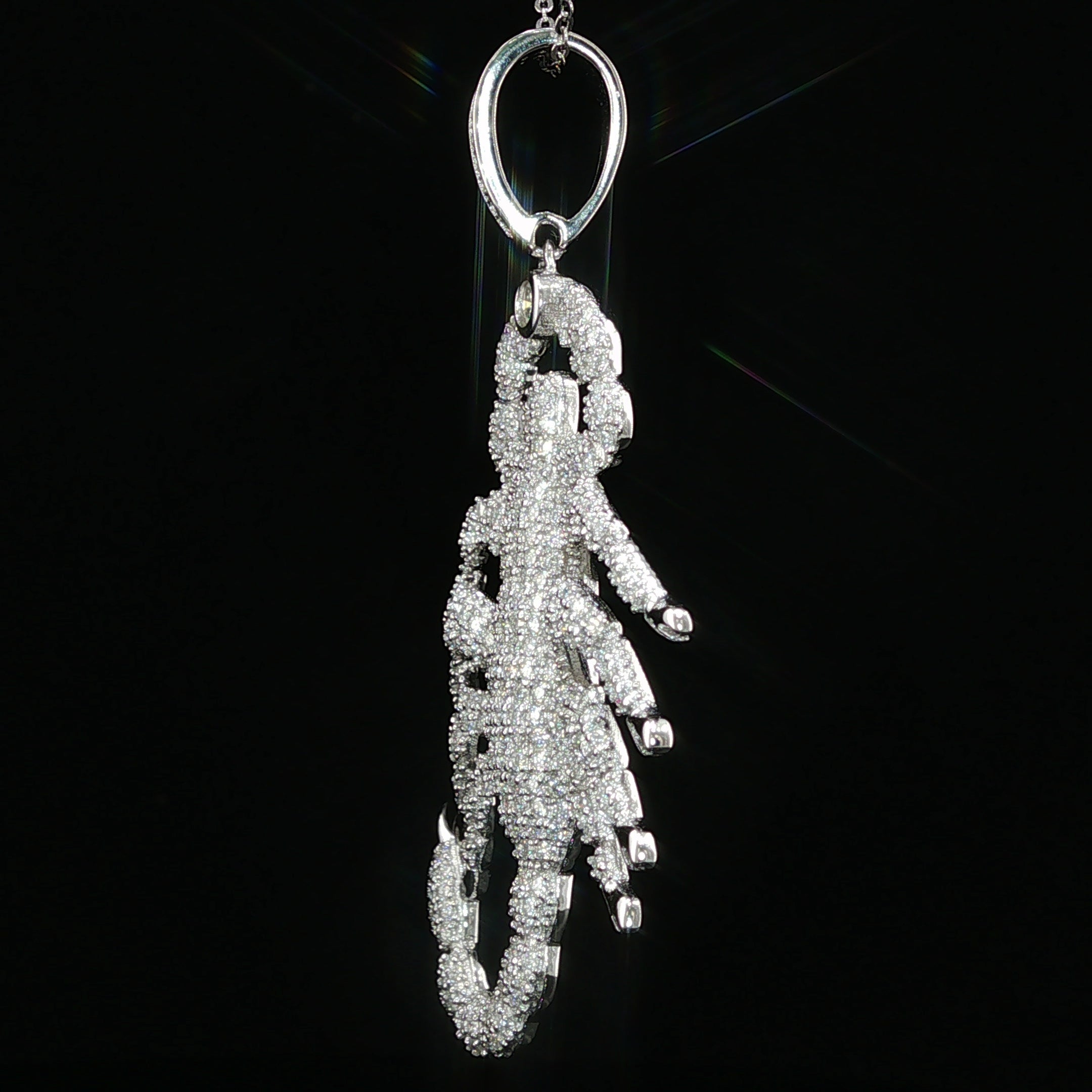 Iced Scorpion Pendant — 925 Sterling Silver with 2.16Ctw Moissanite | White & Yellow Gold