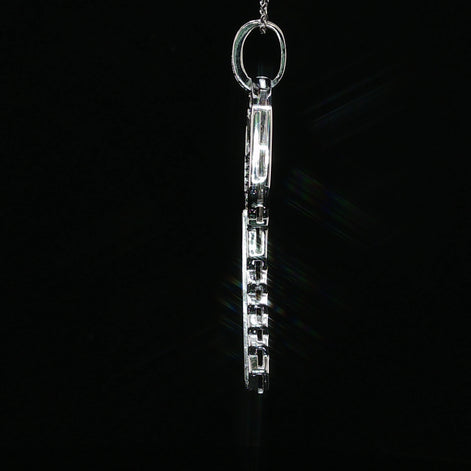 Iced Moissanite Key Pendant – 1.59 CTW | 925 Sterling Silver, White & Gold