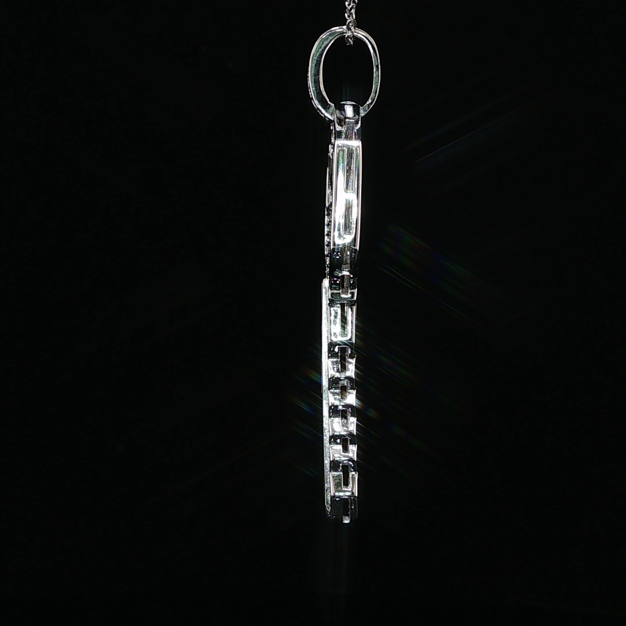 Iced Moissanite Key Pendant – 1.59 CTW | 925 Sterling Silver, White & Gold