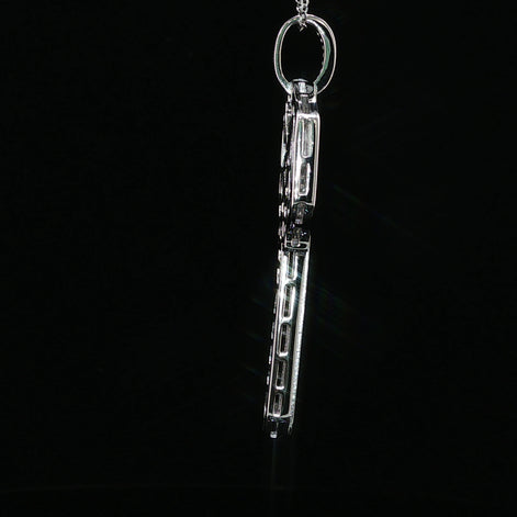 Iced Moissanite Key Pendant – 1.59 CTW | 925 Sterling Silver, White & Gold