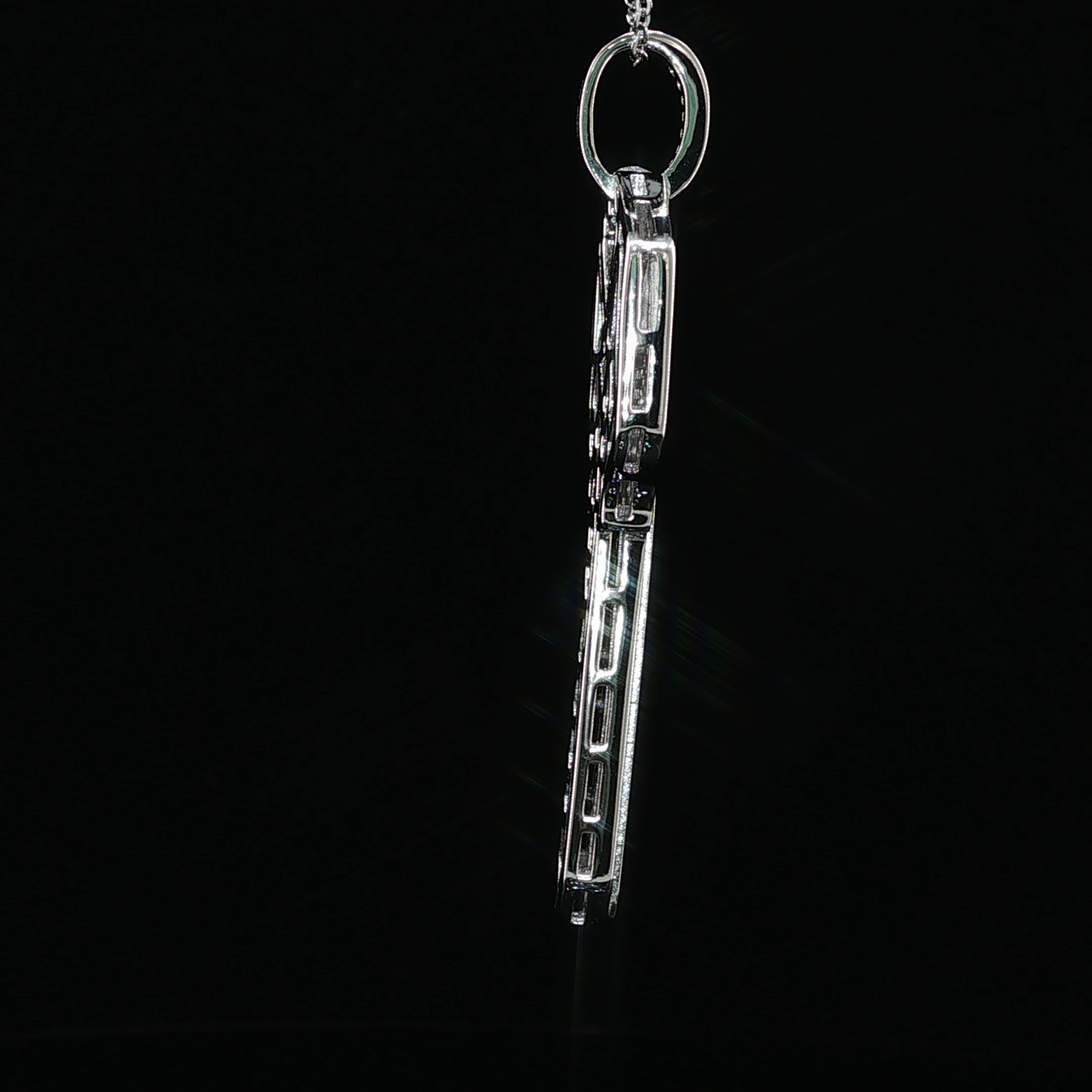 Iced Moissanite Key Pendant – 1.59 CTW | 925 Sterling Silver, White & Gold
