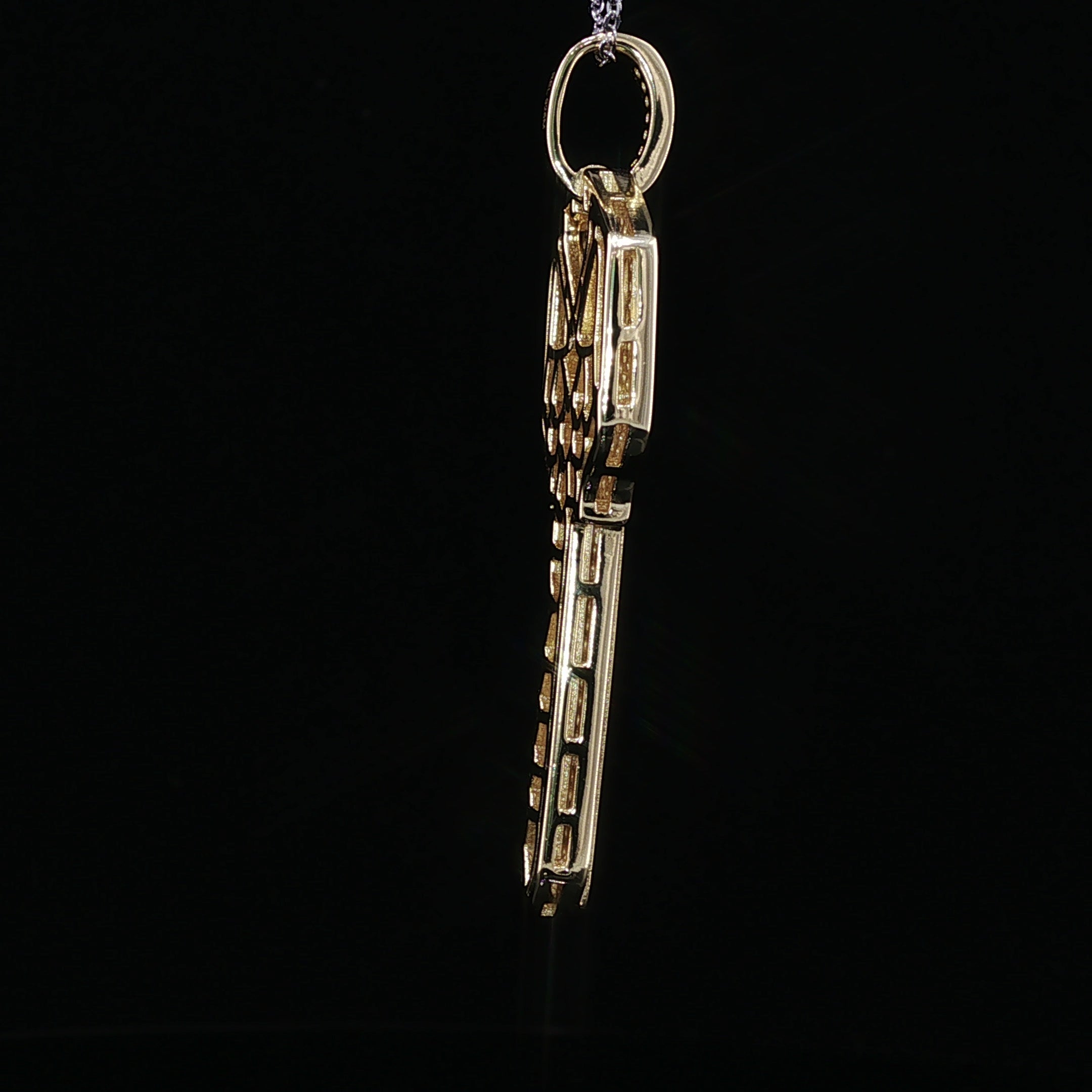 Iced Moissanite Key Pendant – 1.59 CTW | 925 Sterling Silver, White & Gold