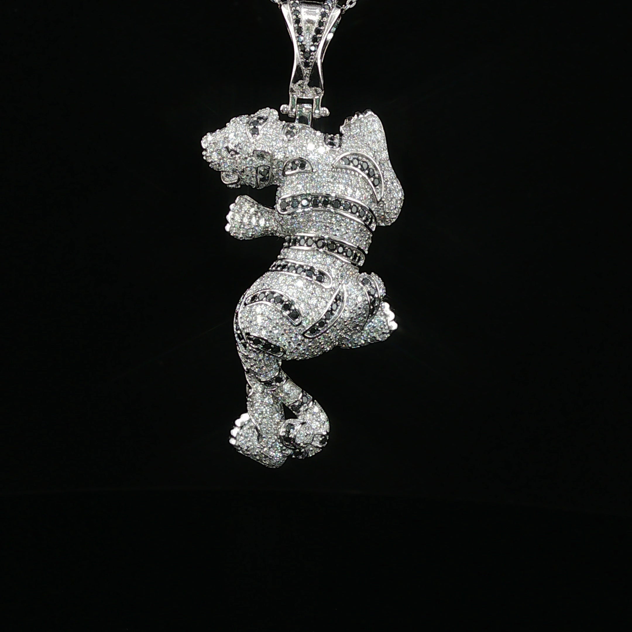 Iced Out Tiger Pendant — 925 Sterling Silver with 4Ctw Moissanite | White, Gold & Rose Gold