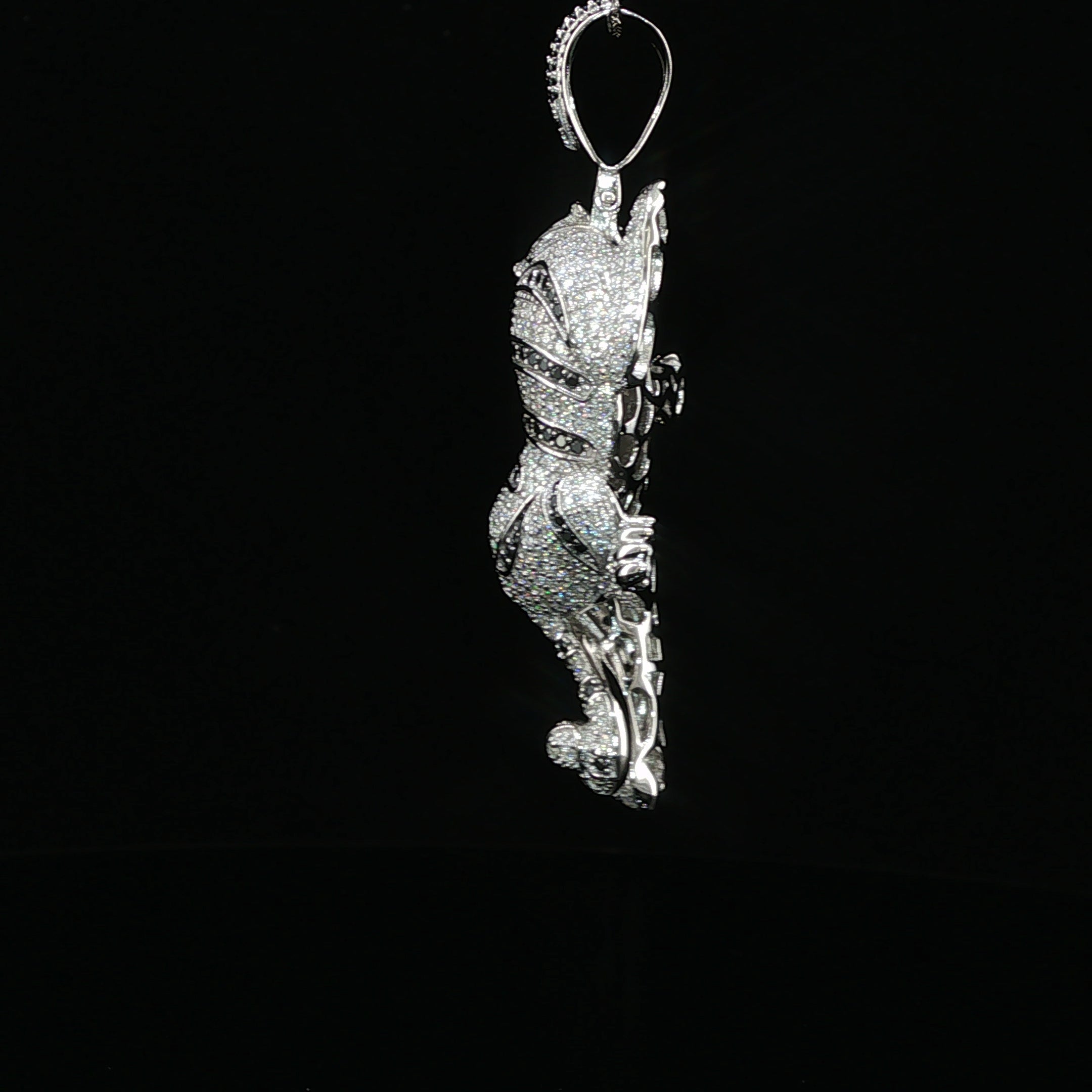 Iced Out Tiger Pendant — 925 Sterling Silver with 4Ctw Moissanite | White, Gold & Rose Gold