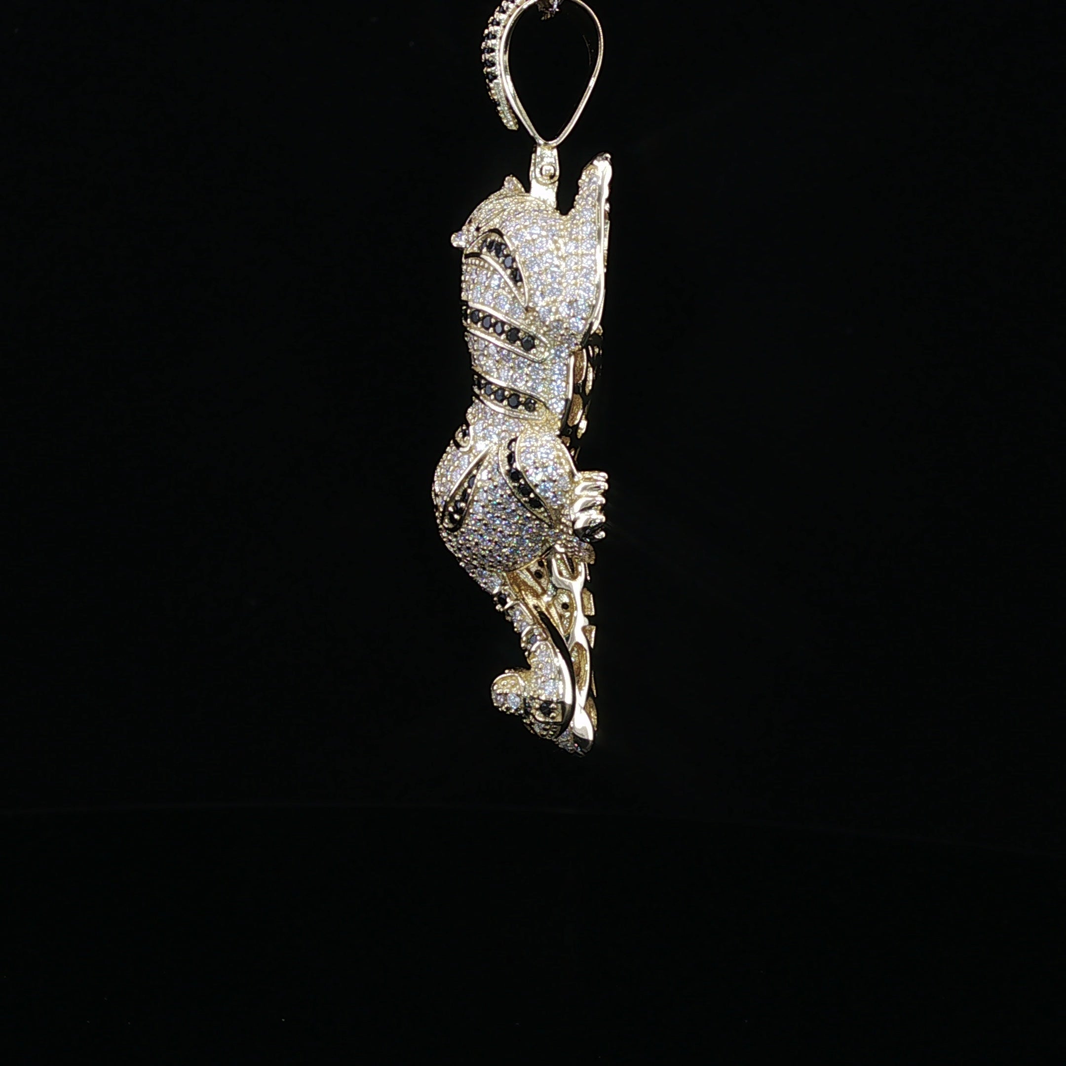 Iced Out Tiger Pendant — 925 Sterling Silver with 4Ctw Moissanite | White, Gold & Rose Gold