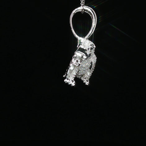 Ice Out Prowling Panther Pendant – 925 Sterling Silver with 3.47ctw Moissanite available with White and Gold Color
