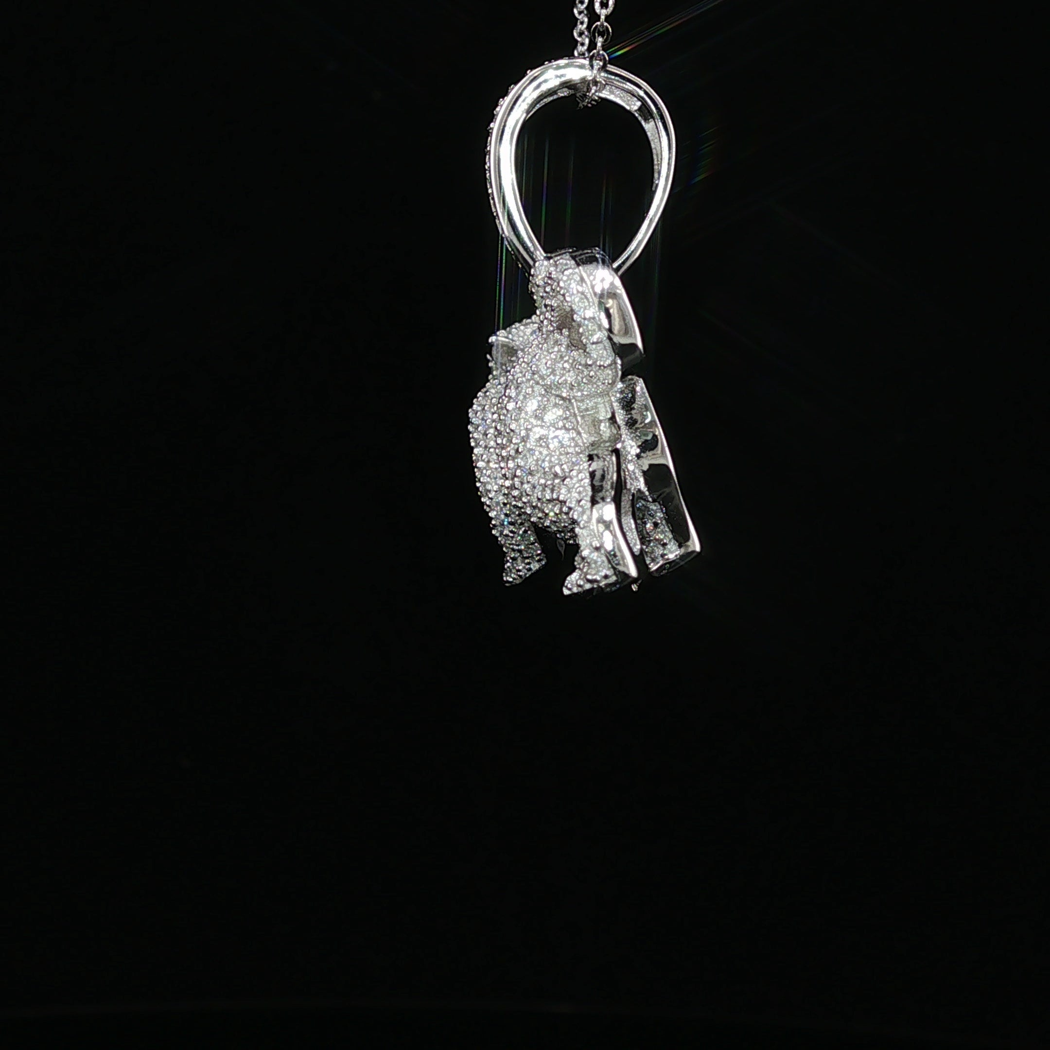 Ice Out Prowling Panther Pendant – 925 Sterling Silver with 3.47ctw Moissanite available with White and Gold Color