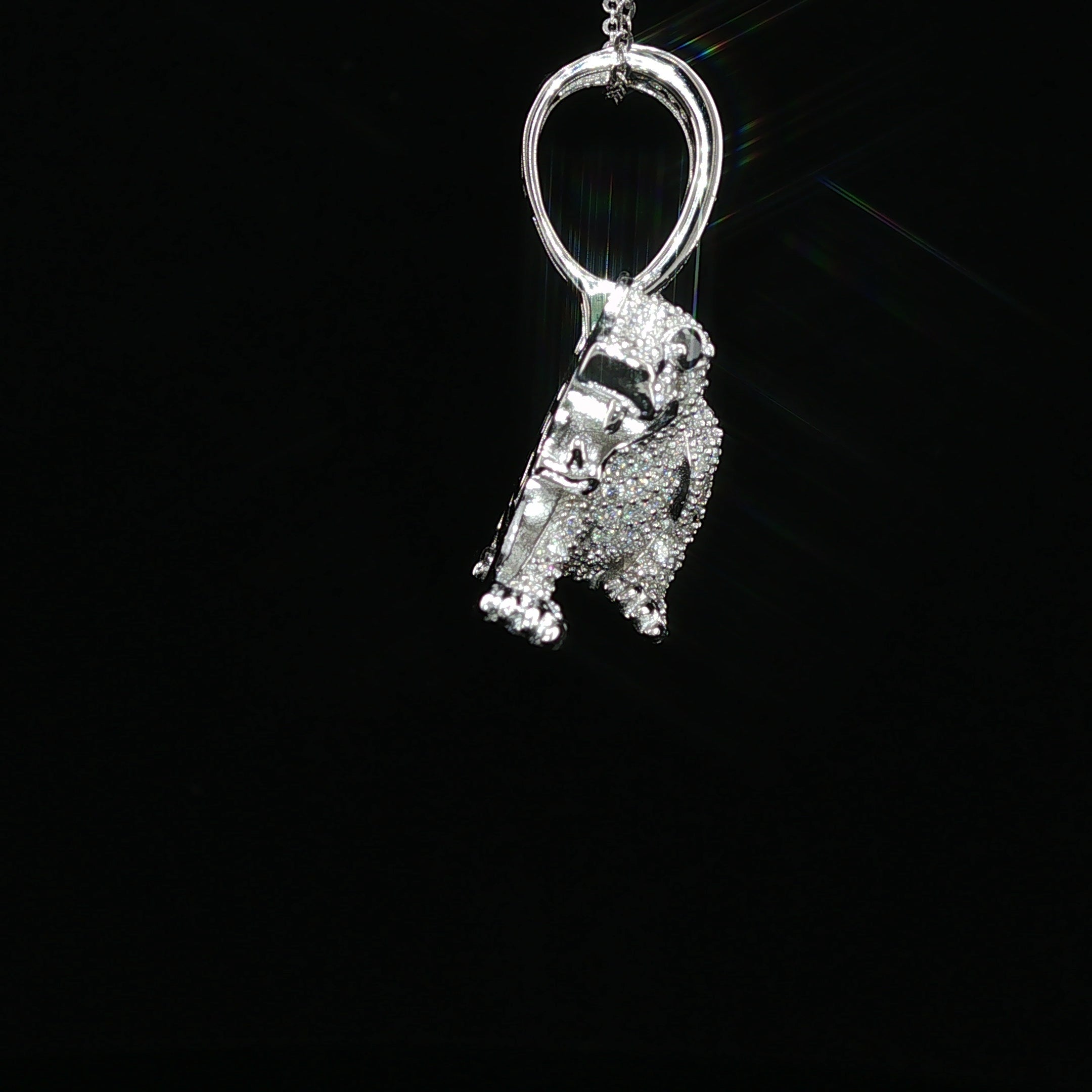 Ice Out Prowling Panther Pendant – 925 Sterling Silver with 3.47ctw Moissanite available with White and Gold Color