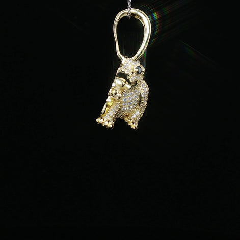 Ice Out Prowling Panther Pendant – 925 Sterling Silver with 3.47ctw Moissanite available with White and Gold Color