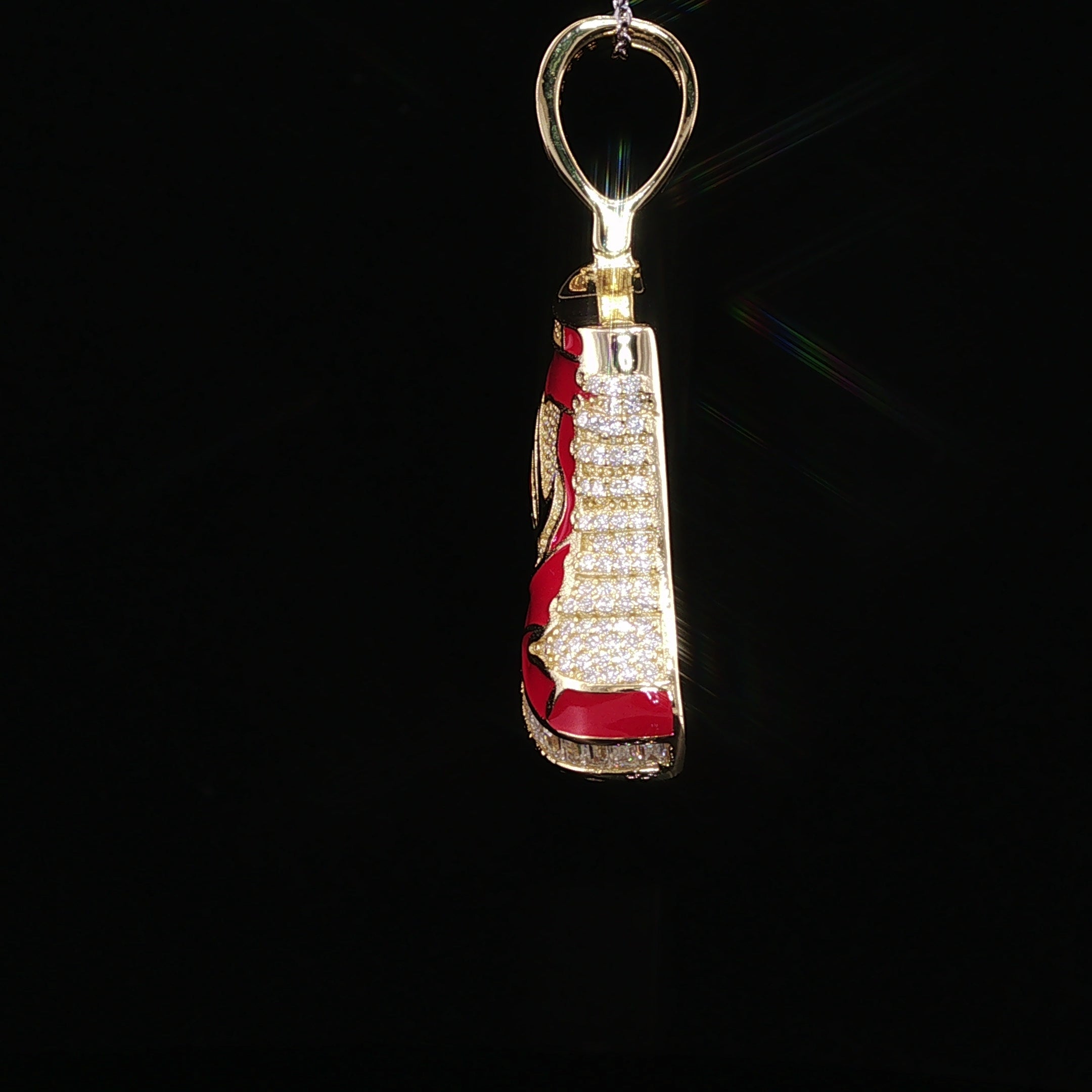 Iced Out Sneaker Pendant — 925 Sterling Silver with 1.55Ctw Moissanite | White & Yellow Gold Finished