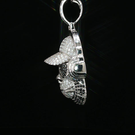 Iced Out DJ Gorilla Pendant – 925 Sterling Silver with 3.42ctw Moissanite Available with White and Gold Color