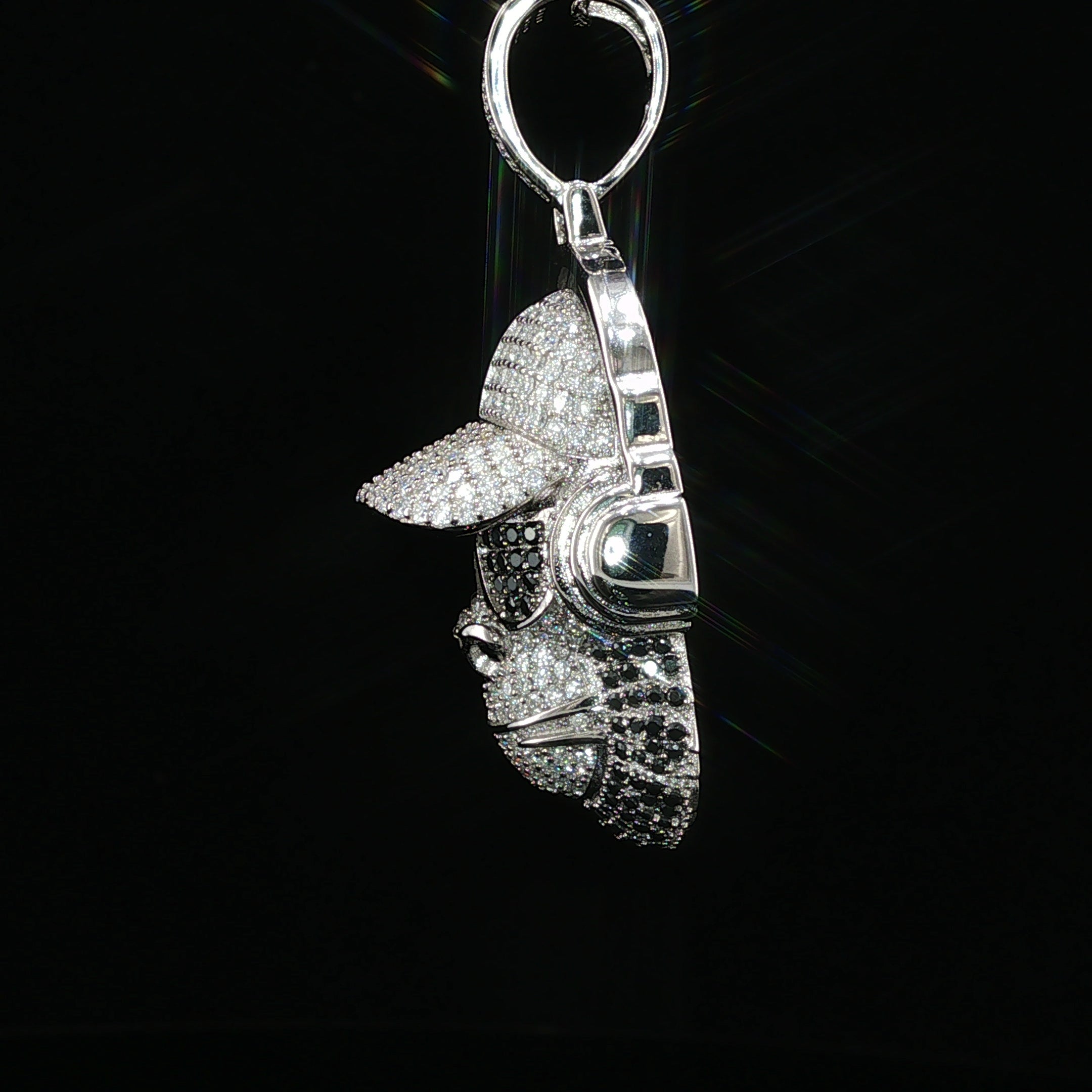 Iced Out DJ Gorilla Pendant – 925 Sterling Silver with 3.42ctw Moissanite Available with White and Gold Color