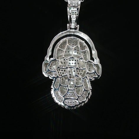 Iced Out DJ Gorilla Pendant – 925 Sterling Silver with 3.42ctw Moissanite Available with White and Gold Color
