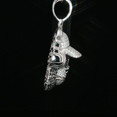 Iced Out DJ Gorilla Pendant – 925 Sterling Silver with 3.42ctw Moissanite Available with White and Gold Color