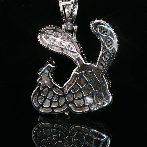Men's Iced Out "Money Bunny" Statement Pendant – 925 Sterling Silver | Black & White VVS Moissanite