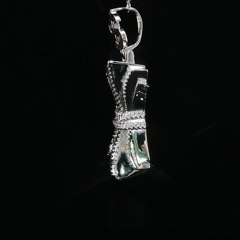 Iced Money Roll Pendant — 925 Sterling Silver with 1.38Ctw Moissanite | White & Yellow Gold